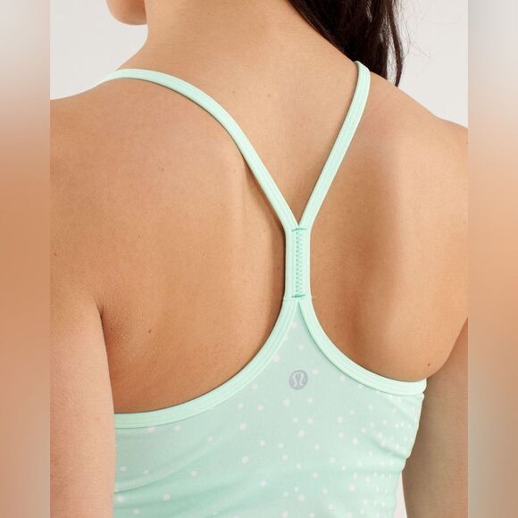 Lululemon Power Y Tank Luon Light Petit Dot Fresh Tea Size 4 - Picture 5 of 11